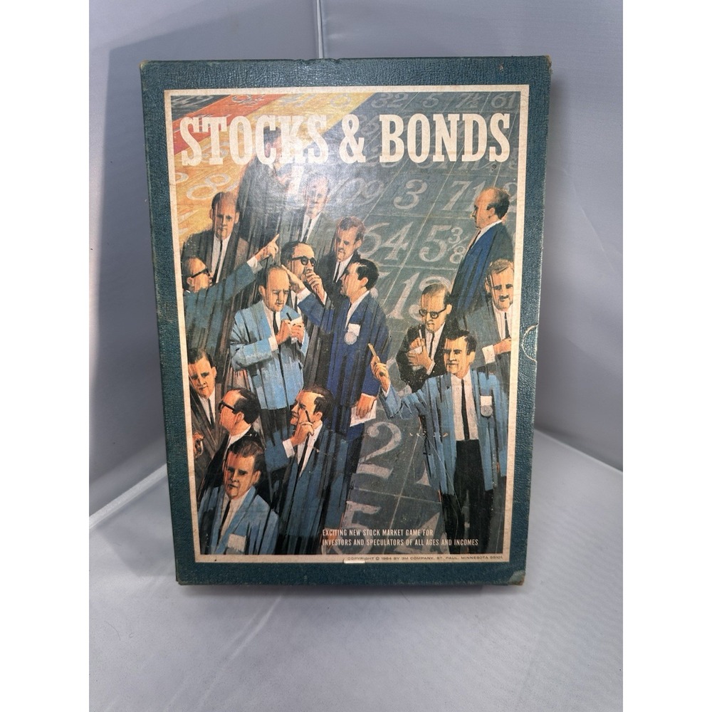 Vintage 1964 Stocks and Bonds Board Game 3M Bookshelf Edition Complete Game Rare